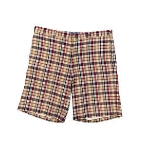 Pendleton Shorts Mens 38 Cotton Plaid Flat Front Chino Casual 10 Inch Inseam